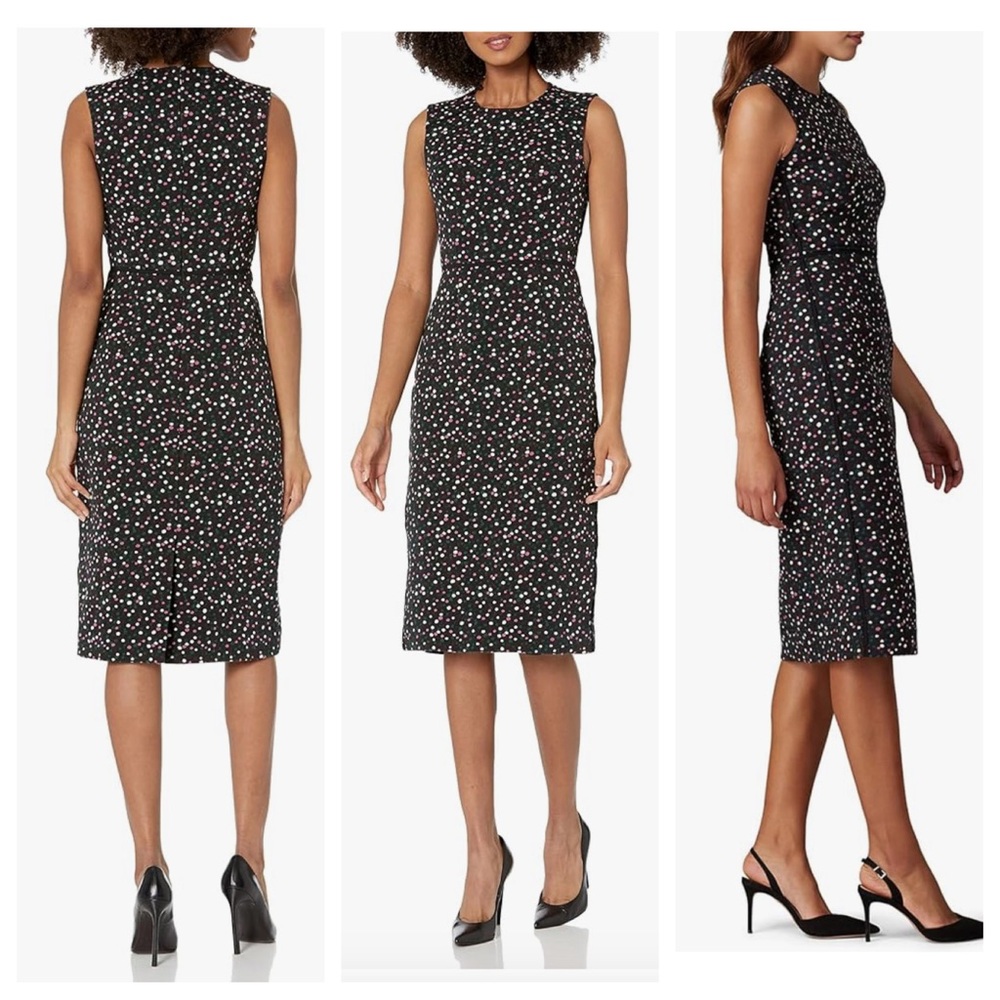 Diane Von Furstenberg Dress Pace Polka Dot Jacquard Sheath Pencil Skirt Dress - Picture 3 of 15
